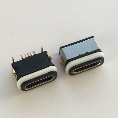 防水MICRO USB 5P母座前贴后插SMT L=6.35