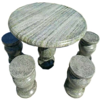 家居大理石石雕桌子 青蛙绿蛤蟆绿色石雕桌子石雕圆桌一套